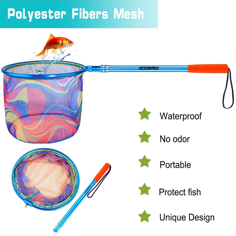 ODDSPRO Kids Fishing Net, Telescoping Bait Net, Minnow Net, Butterfly Net - 11.4" Net Depth, Handle Extends to 30" for Easy Catch and Release (Blue 2pack) - Image 5